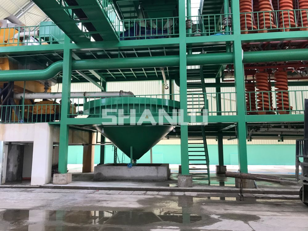 Zircon sand beneficiation company spiral chute production line site: stable sepa